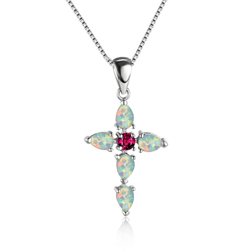 Wholesale Clavicle necklace with diamond cross pendant